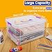 TERGOO 2 Layer Plastic Storage Containers with Lids, Multipurpose Clear Stack & Carry Box, Portable Craft Organizers and Storage Bin for Organizing Art & Craft, Sewing, Makeup, Nail Supplies (Purple)