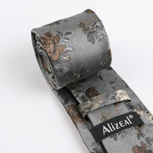 Image of Alizeal Mens 3.15'' Colorful Flower Pattern and handkerchief Necktie Set