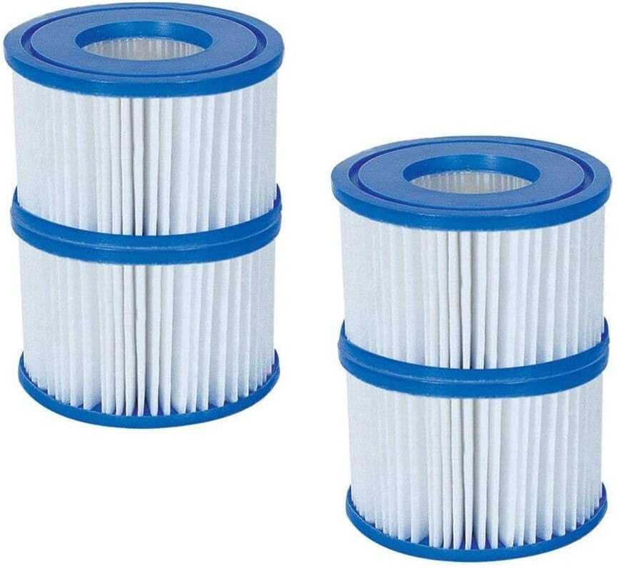Bestway 4 Pack Coleman Type VI Spa Filter Cartridge for Lay-Z-Spa 58323