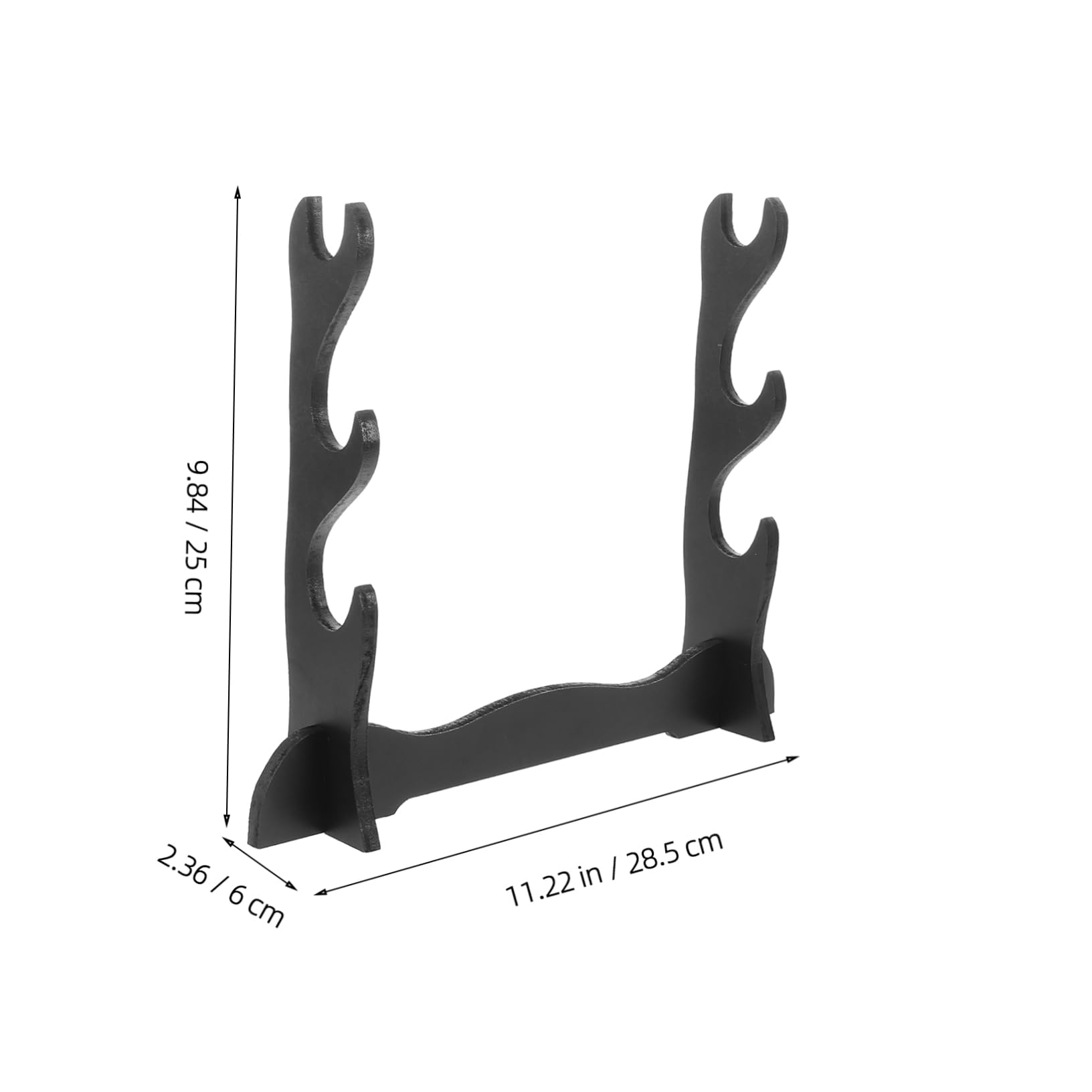 Totority Long Sword Rack 3-tier Storage Case Bag Wooden Display Stand for Swords Multi-use