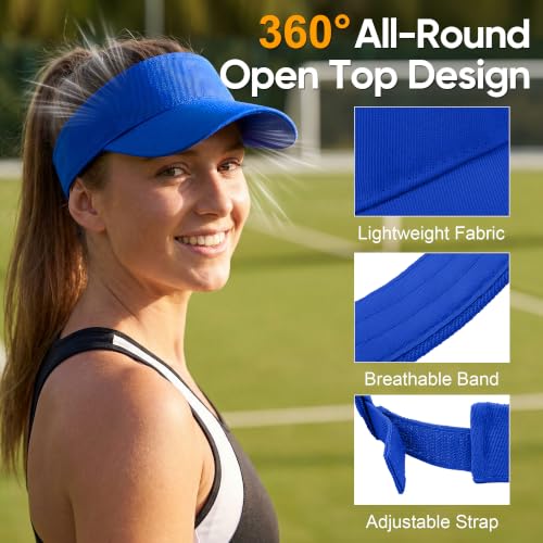 Image of Cooraby Sports Sun Visor Hats Adjustable Sun Visor Caps for Women and Men