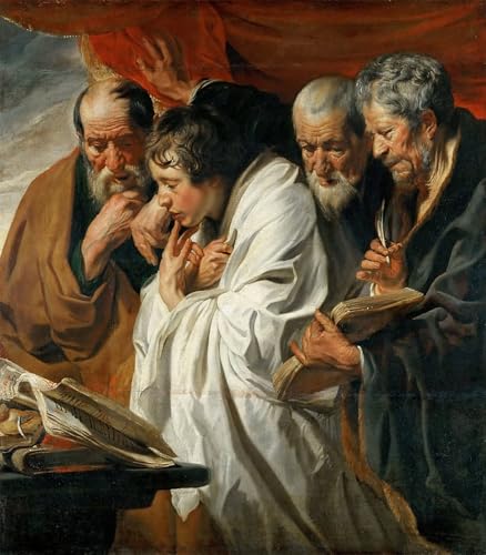 Cuadro Los Evangelistas de Jacob Jordaens en lienzo de 60x90cm para salón