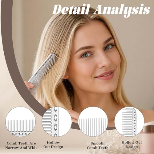 Peines metálicos de aluminio para cabello, pack 4 piezas miniatura 3