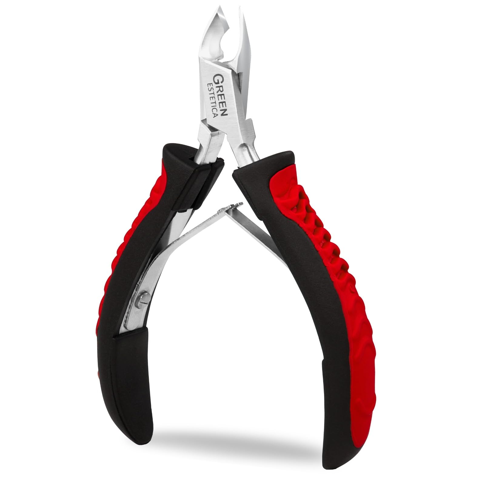 Premium Cuticle Trimmer Stainless Steel Nipper – Sharp Blades with Double Spring – Manicure Pedicure Tool for Home and Salon (Black/Red)