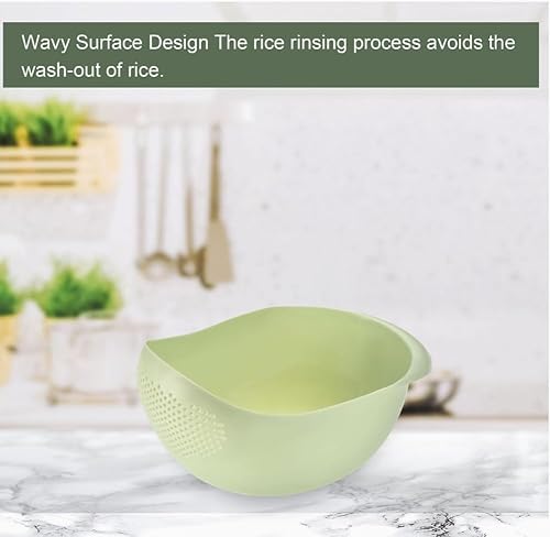 Miniatura 4 de Colador de arroz y juego de cucharas de paleta para cocinarservir, colador de arroz Lavadora de arroz, cuenco de lavado de arroz, colador de arroz,