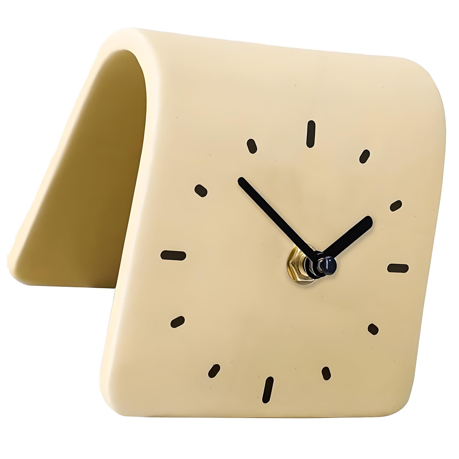 Hangsu Decorative Tabletop Clocks Silents None Ticking Analog Clock Small Bedside Clock Decorative Desk Clocks for Home Decors Analog Table on Stand