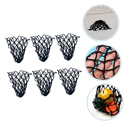 Besportble 6Pcs Billiard Net Bag Snooker Table Black Mesh Bags Green Accessories Billiard Net Bags Billiard Drop Pocket Bumper Pool Pockets Billiard Net Pockets Cotton Billiard Net Bag Black #TOP6