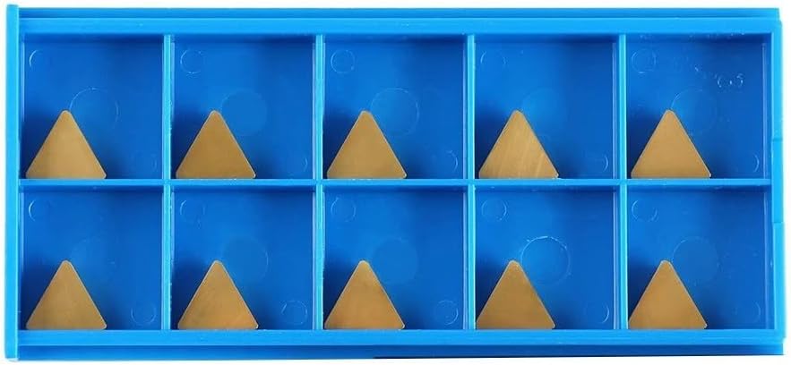 10Pcs TPG22 Carbide Turning Inserts Triangle TiN Coated For CNC Lathe Semi‑Finishing And Finishing, CNC Turning Inserts, For Multiple Metalworking Applications