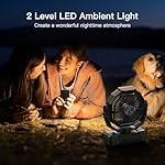 FRIZCOL 3-in-1 Camping Fan - Portable Fans Rechargeable - 24000mAh 9-Inch Battery Powered Fan(140Hrs) with Light & Remote for Indoor, Outdoor, Tent, Travel, BBQ, Fishing, Jobsite - Green - Image 5