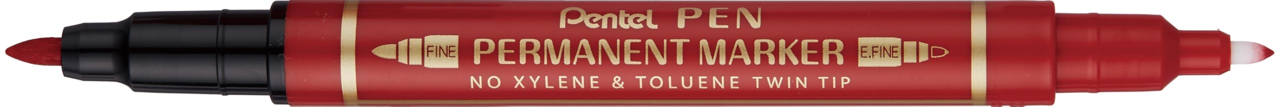 Pentel N75W końcówka okrągła czerwona marker permanentny 12 sztuk