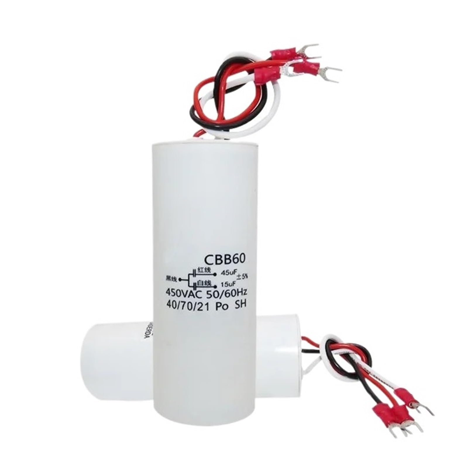 Condensateur CBB60 15uF+45uF 450V anti surchauffe pour moteur de palan électrique 3 fils