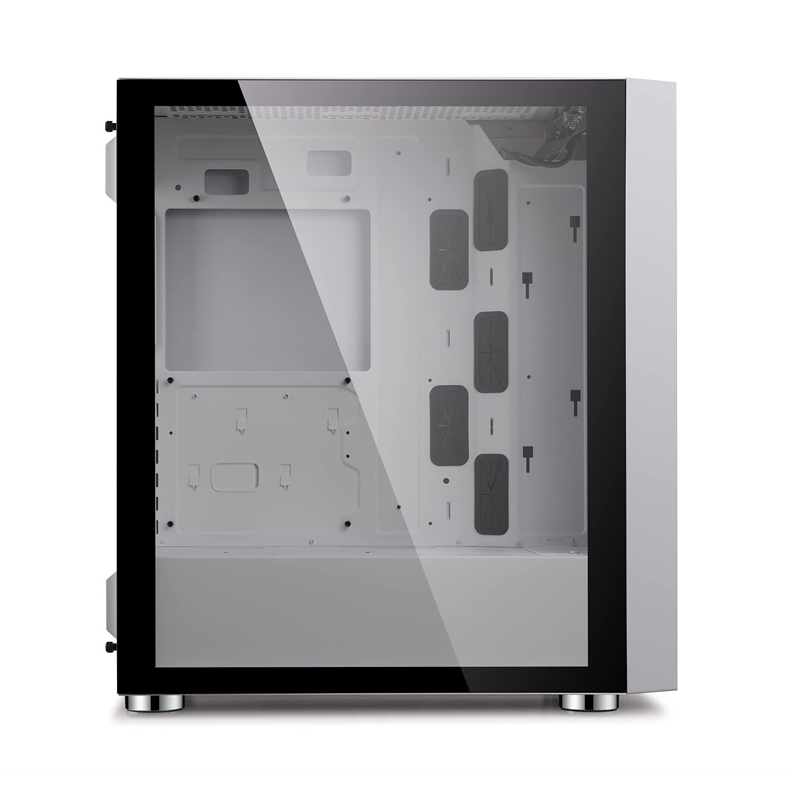 Komputerowa Obudowa, Mid-Tower ATX/M-ATX/ITX Case Gaming PC, W Pełni Przezroczysty Panel Boczny, 8 Pozycji Wentylatora, Chłodzenie Pomocy Technicznej