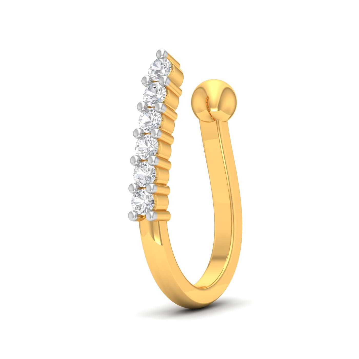 PERRIAN Luxe 18K(750) Yellow Gold Natural Diamond Non Pierced Gold Nose Pin for Women and Girls | Pure Gold Nose Pin for Women Without Piercing | 18k Gold Nose Ring for Women | Gift for Women (B08PFQTN8S) Amazon Price History, Amazon Price Tracker