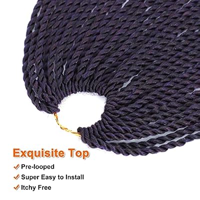 Crochet Hair for Black Women - 18 Inch 8 Packs Senegalese Twist Crochet Hair Pre Looped, 35 Strands/Pack Ombre Twist Crochet Hair