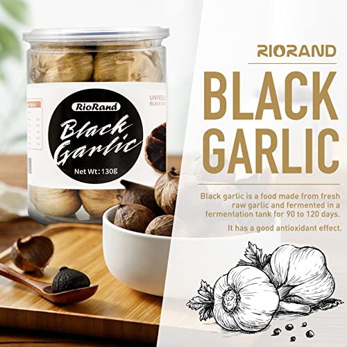 RioRand Black Garlic 130g Whole Black Garlic Aged for Full 90 Days Black Garlic Jar 0.28 Pounds - Image 4
