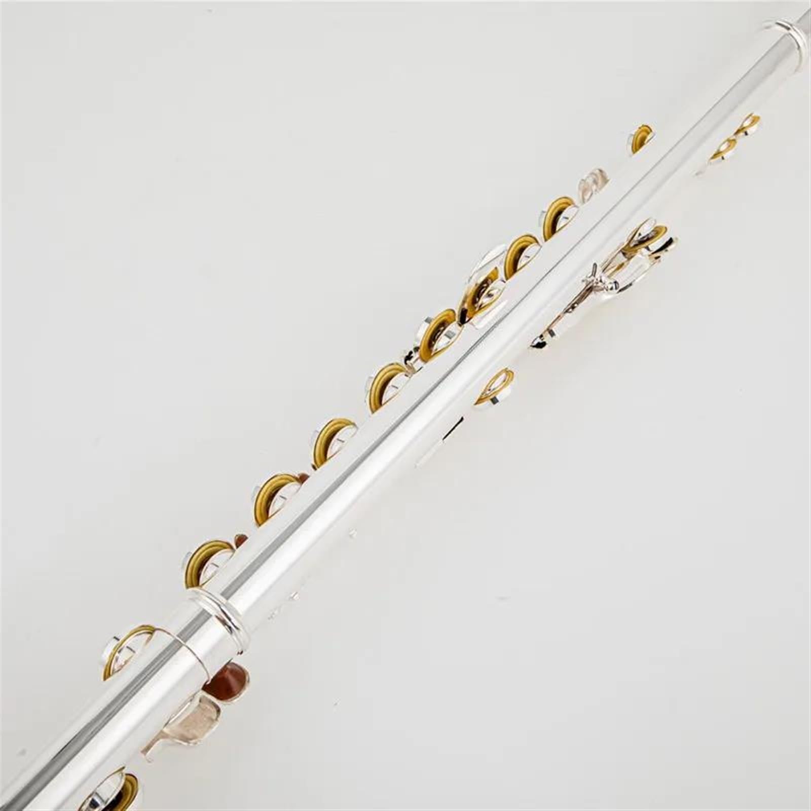 Flauto Traverso Flauto Placcato Argento 16 Chiavi Flauto Foro Aperto E-Mech Strumento Musicale