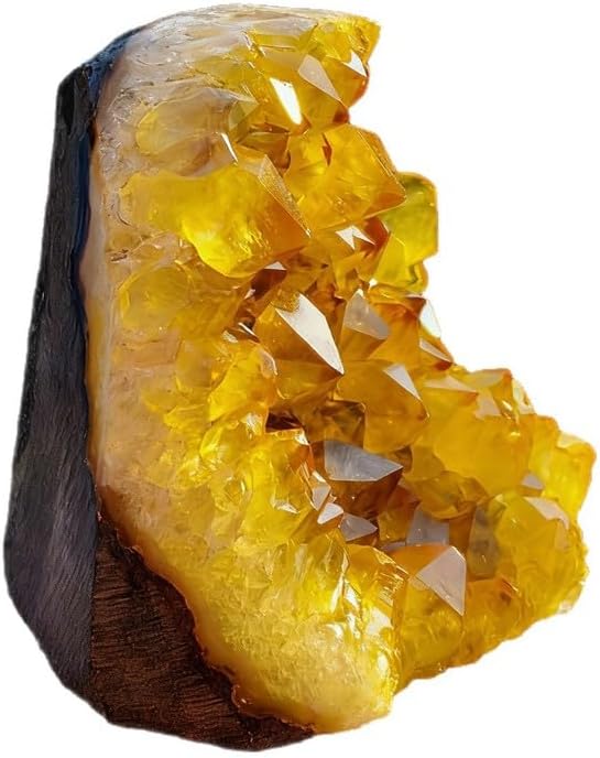 Natural Yellow Citrine Crystal Cluster 200-300g | Raw Stone for Feng Shui Home Decor & Protection | Desk & Entryway Ornament | Ins-Style Geode for Living Room