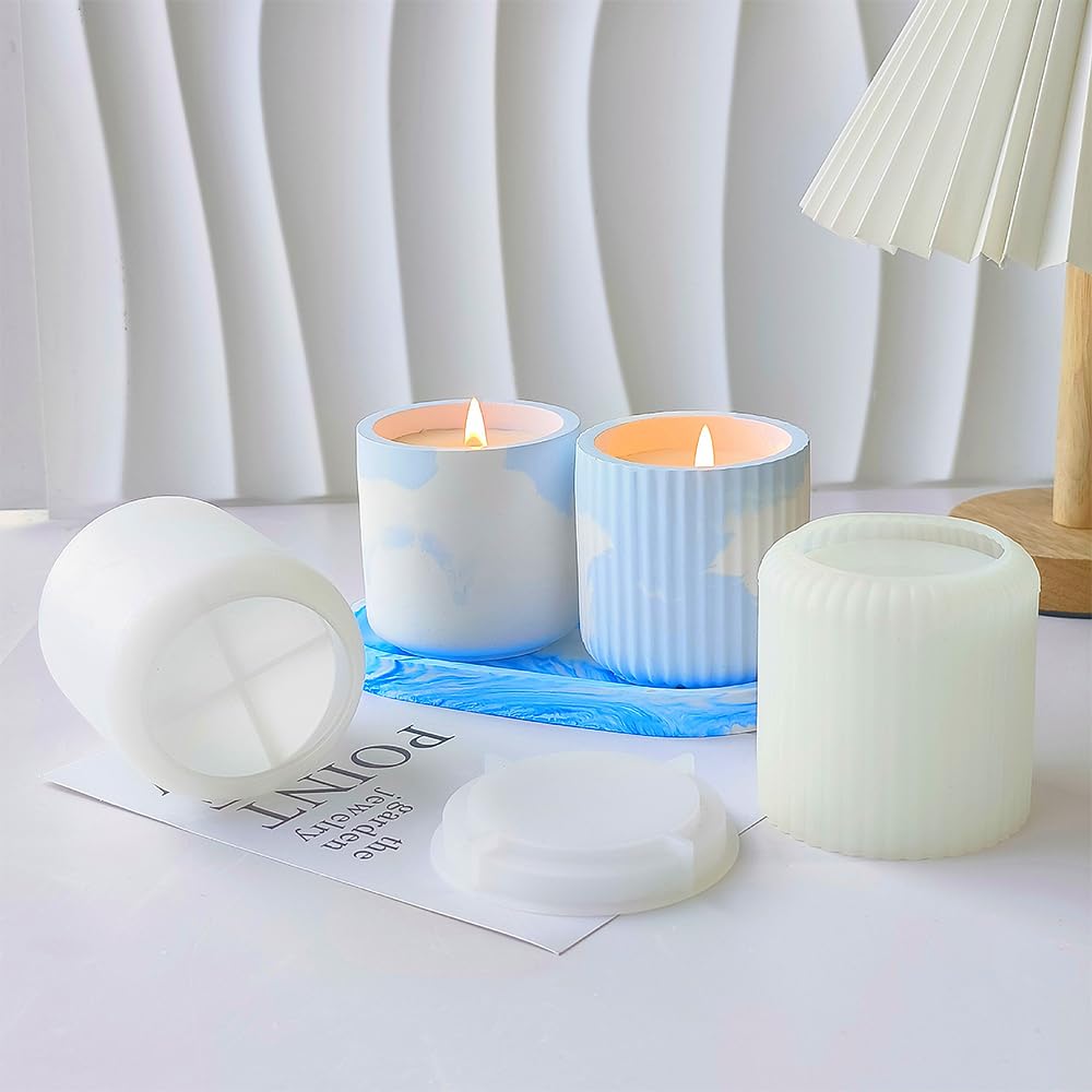 5 stampi in silicone per piante grasse cactus, 2 vasi + 1 pallet + 2 coperchi, Vaso a Forma di Resina Epossidica, per vasi fai da te, in silicone, per vaso, in silicio, fatti a mano