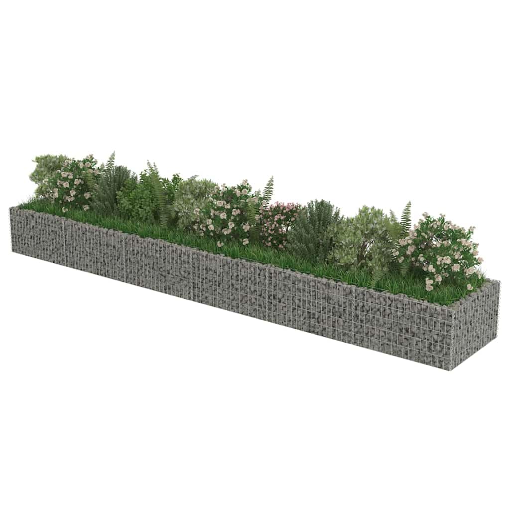 Gavión de acero galvanizado, 540 x 90 x 50 cm | Cesta de malla de alambre resistente de acero galvanizado para un elegante borde y borde de jardín o patio.
