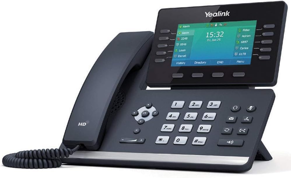 Image of Yealink T54W IP Phone, 16 VoIP Accounts. 4.3-Inch Color Display. USB 2.0, 802.11ac Wi-Fi, Dual-Port Gigabit Ethernet, 802.3af PoE, Power Adapter Not Included (SIP-T54W) (Pack of 5)