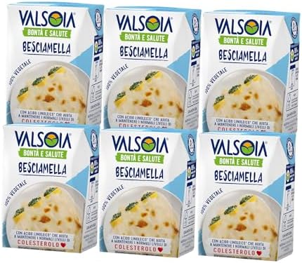 Valsoia, Condisoia Béchamel, Laktosefreie Béchamel, Vielseitig beim Kochen, Ideal für Veganer und Vegetarier, 6 x 200 ml
