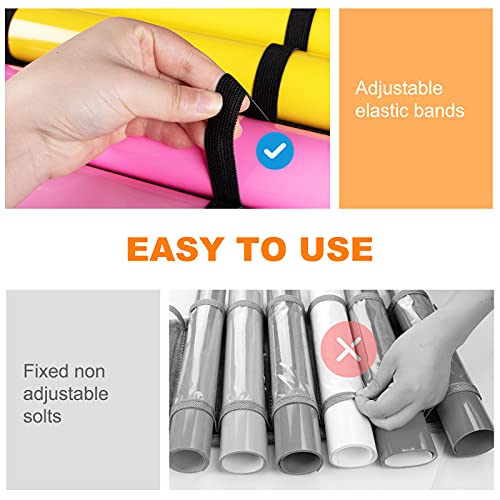 HTVRONT Vinyl Roll Holder With 24 Compartments, Organizer Rack Wall Mount/Hanging Over The Door, Craft Vinyl Storage Idea, Gift Wrap Organizer (Grey) - Image 5