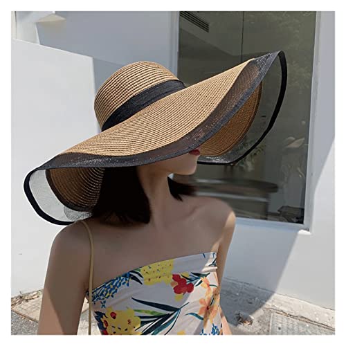 Chapeau de soleil femme surdimensionné de plage argenté haute élégance