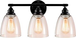 Modern Vanity Light Bathroom Black Wall Sconce with Glass Shade Wall Lights Fixtures for Indoor Home Dressing Table Mirror...