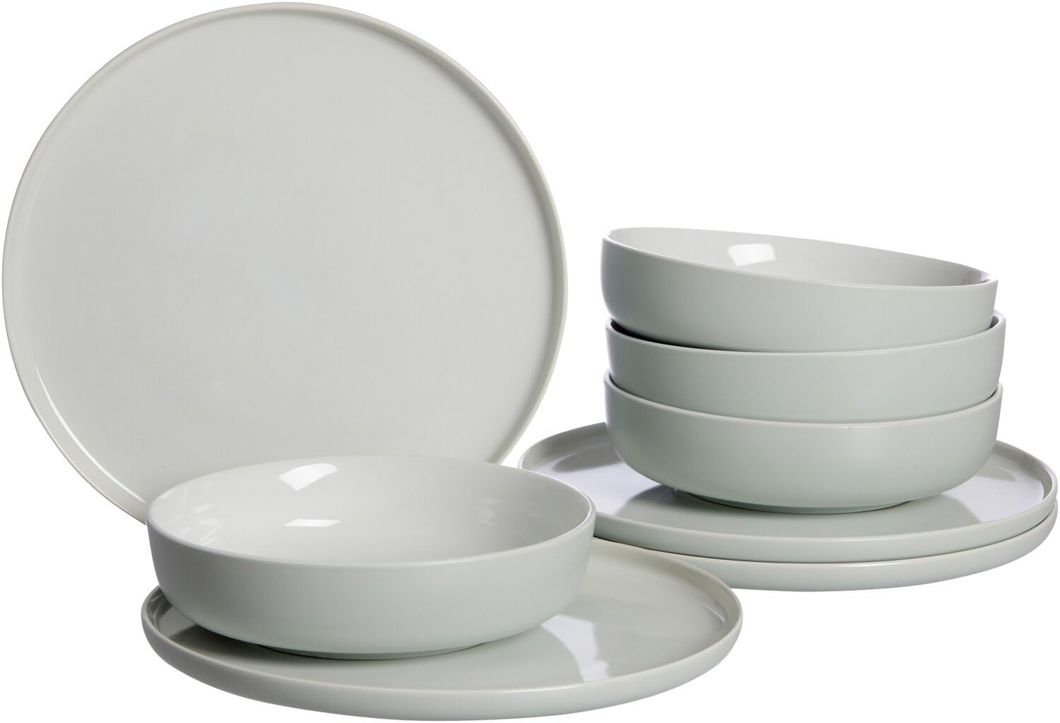 Ritzenhoff & Breker Jasper 8-Piece Mint Stoneware Dinner Set, Dinner Plates and Soup Bowls for 4