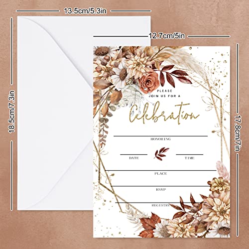 Anydesign A1706 Boho Floral Invitations 20 Sets Rustic Floral Cards thumb #1