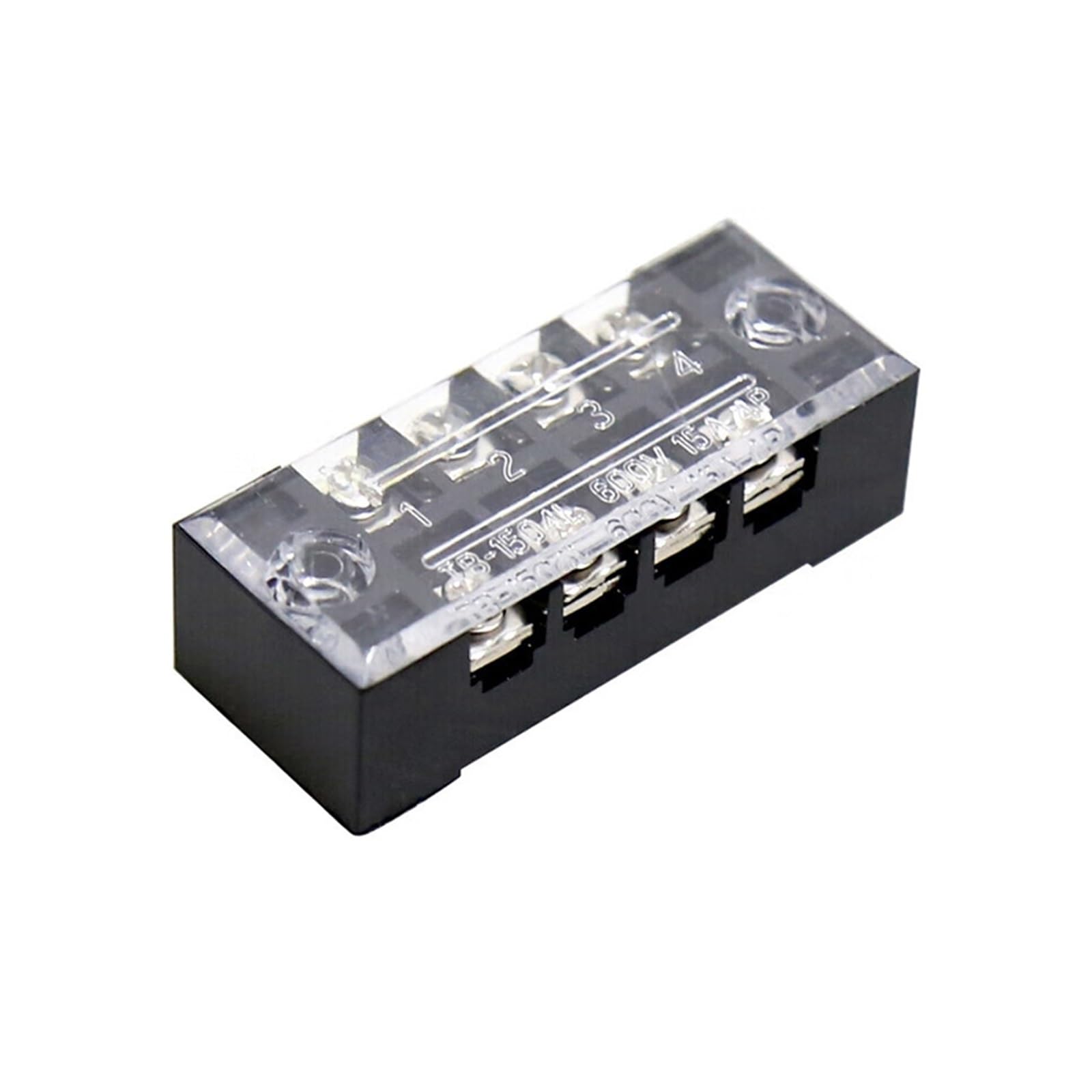 Bloque de terminales TB-1504 negro de 4 bornes para cableado 2