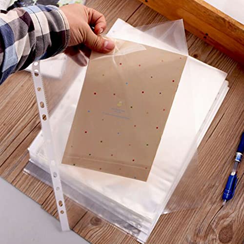 100 Pcs A4 Clear Document Folder，Waterproof Case Transparent Document Bag Paper Holder File Folder，Clear Plastic Folder #TOP6