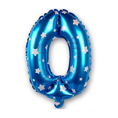 Image of GrandShop 50630 Zero Number Foil Toy Balloon 17 inch Inch - Blue