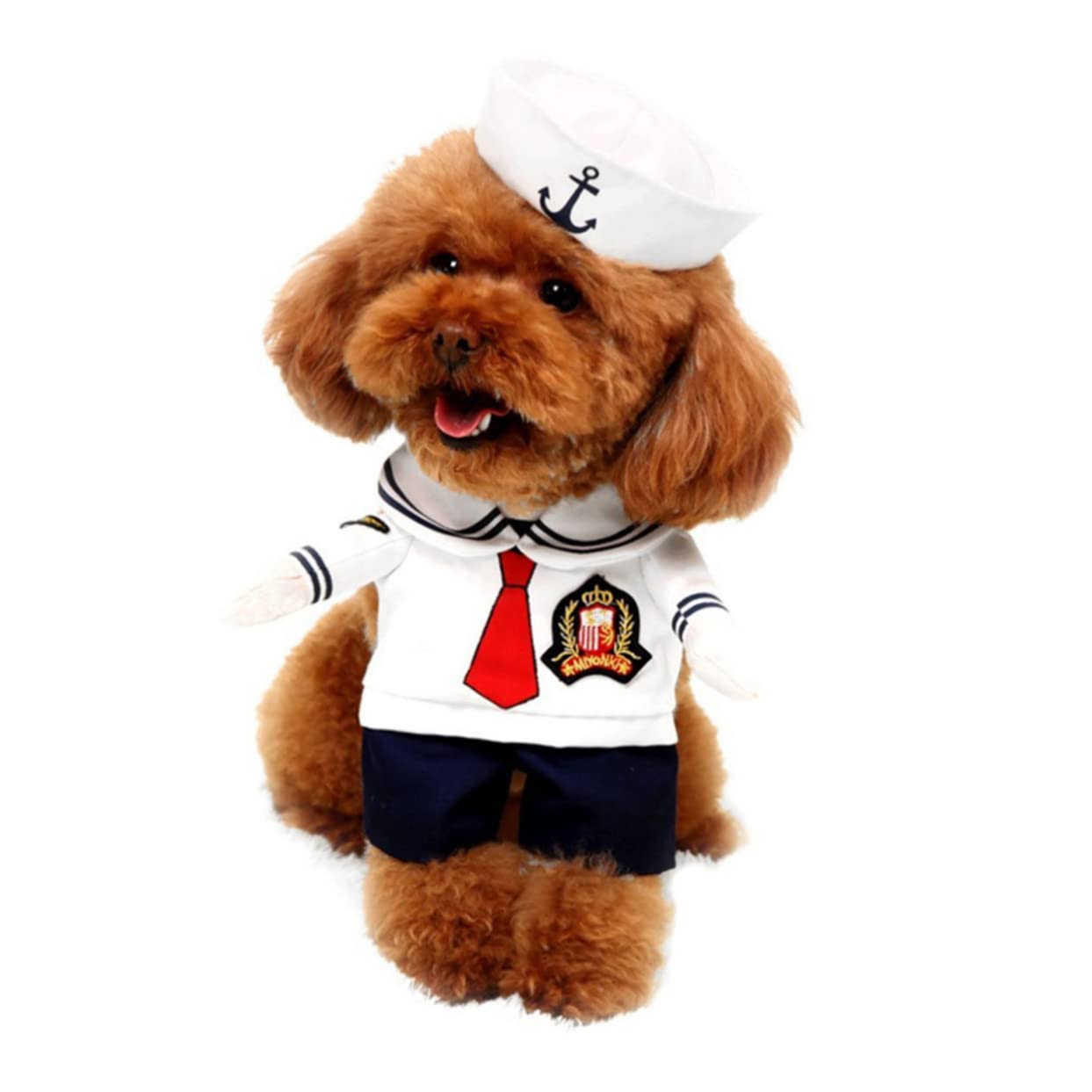 SUPVOX 2 Piezas Ropa para Perros Disfraz de Halloween para Mascotas Ropa para Mascotas Vestido de Verano Gato Traje de Traje para Perros Azul Marino Colocar Sombrero Marinero