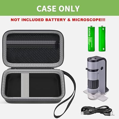 Microscope Case for Carson MicroFlip 100x-250x LED and UV Lighted Pocket Microscope, (MP-250 or MP-250MU), for MicroBrite Plus/Pro 60x-120x Kids Mini Portable Handheld Microscopes (MM-300) - Case Only