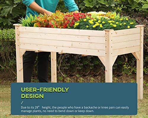 Wood Raised Garden Bed Planter With Legs, Large Elevated Planter Box Outdoor, Raised Garden Beds Outdoor For Backyards, Terraces And Balconies, Wood Plant Pots For Vegetables Flower Herb Planter #TOP1