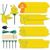 96 Pack Yellow Fungus Gnat Sticky Traps, Gnat Traps for House Indoor Gnats Killer, House Plant Gnats Bugs Sticky Killer Fruit Fly Traps for Indoor