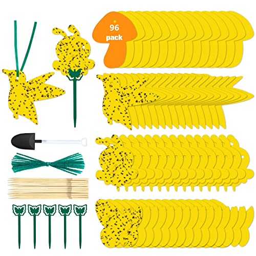 96 Pack Yellow Fungus Gnat Sticky Traps, Gnat Traps For House Indoor Gnat Killer, House Plant Gnats Bugs Sticky Killer Fruit Fly Traps For Indoor #TOP3