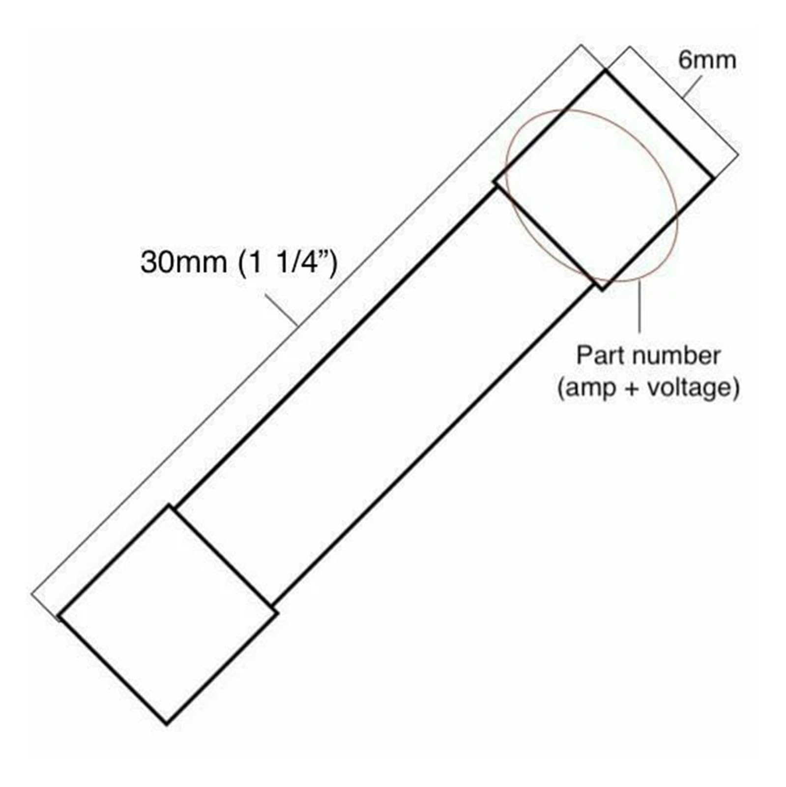5 szt. 6 x 30 mm (1/4 cala 1-1/4 cala) AGC 250 mA V bezpiecznik szklany