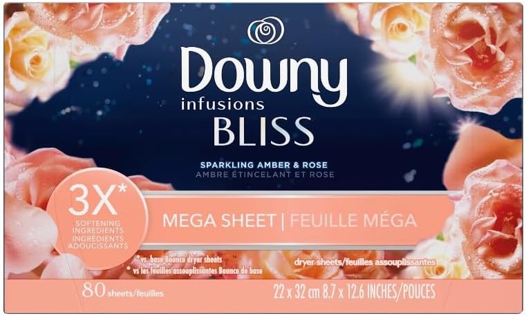 Downy Infusions Bliss Scent Fabric Softener Mega Dryer Sheets