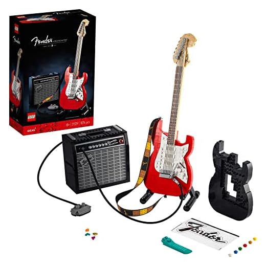LEGO 21329 Ideas Fender Stratocaster, DIY-Gitarren-Kit, Modell-Musikinstrument für Jugendliche und Erwachsene mit 65 Princeton Reverb Verstärker, Gitarren-Zubehör und Aufkleber, ideal als Zimmer-Deko