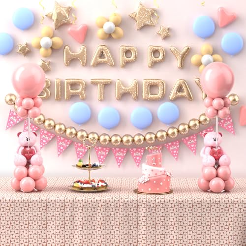 Image of 10 Pack Balloons Stands for Tables, 23.6 Inch Acrylic Balloon Centerpiece Stands with Clear Base, Balloon Stick Holder for Wedding, Baby Shower, Holiday, Graduation, Birthday Party Decoration