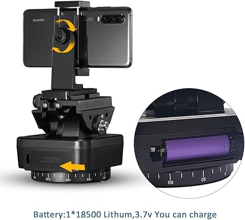 Miniatura 7 de Mcoplus YT-1000 Cabezal panorámico con control remoto, cabezal panorámico giratorio motorizado automático para teléfonos inteligentescámaras réflex