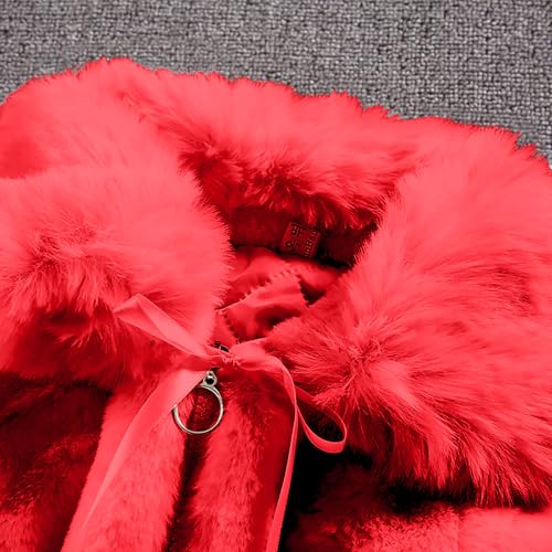ASHER FASHION Girls Winter Warm Coats Jacket Clothes Outwear Overcoat Large Fur Collar Hooded Faux Fur Fleece3