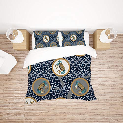 Funda de edredón estilo marítimo transpirable para dormitorios de verano e invierno confortables 3