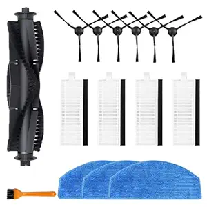 Avaenzo Replacement Parts for Tikom G8000,for Tikom G8000 Pro, for HONITURE G20 Robot Vacuum Cleaner Spare Parts Accessories, 1 Main Roller Brush, 6 Side Brushes, 4 Hepa Filters, 3 Mop Pads
