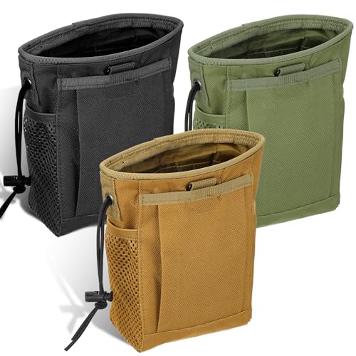 3 Pcs Dump Pouch for Belt Army Belt Pouch Adjustable Attached Hip Holsters Bags with 3 Pieces Iron Snap Hook for Men Women Outdoor Sport Traveling Use