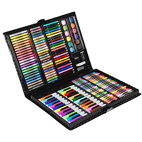VA-Cerulean Juego de Pintura de 168 Piezas para niños,Juego de Dibujo para lápices de Colores,Adultos y niños,Herramientas de Pintura,Regalos,Accesorios de Arte,artículos de papelería para la Escuela Cover
