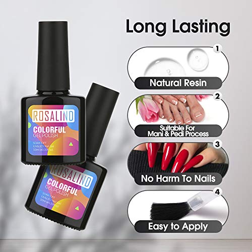 ROSALIND UV-Gel-Nagellack 6 Farben Semi-permanent Gel Nail Polish für Nagel Design Schellack Nagellack Starter set – Bild 8