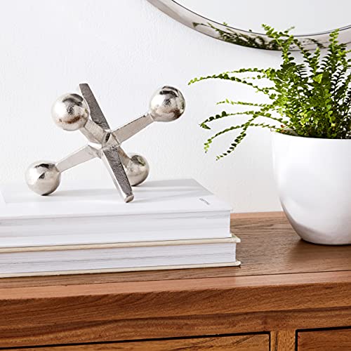 Modern Decorative Sculpture Figurine - Home Accent for Living Room Decor or Bathroom Decor - Elegant Statement Ornament for Shelf or Coffee Table Styling in Office or Any Room - 5" Silver & Metallic by NESS AND JORD - Used condition - Image 2